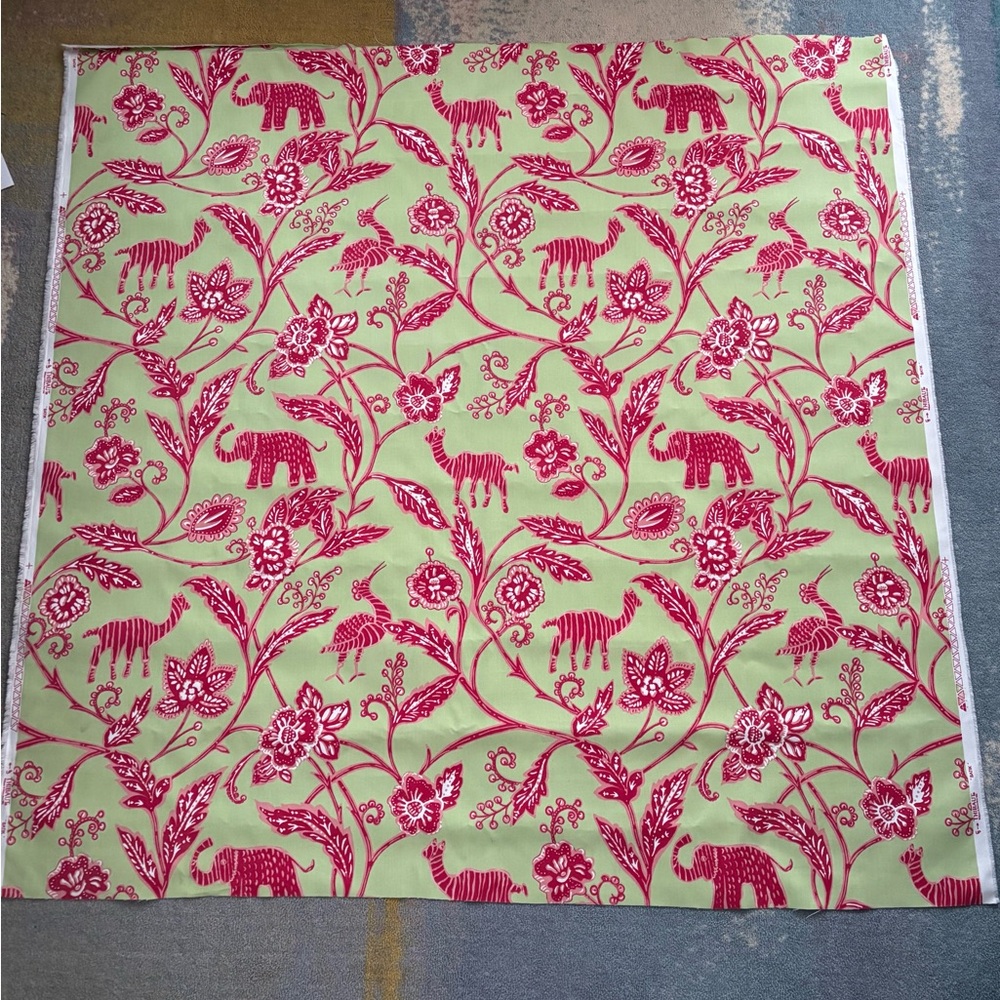 Thibault Batik upholstery fabric elephant bird Floral Animal Print yard +